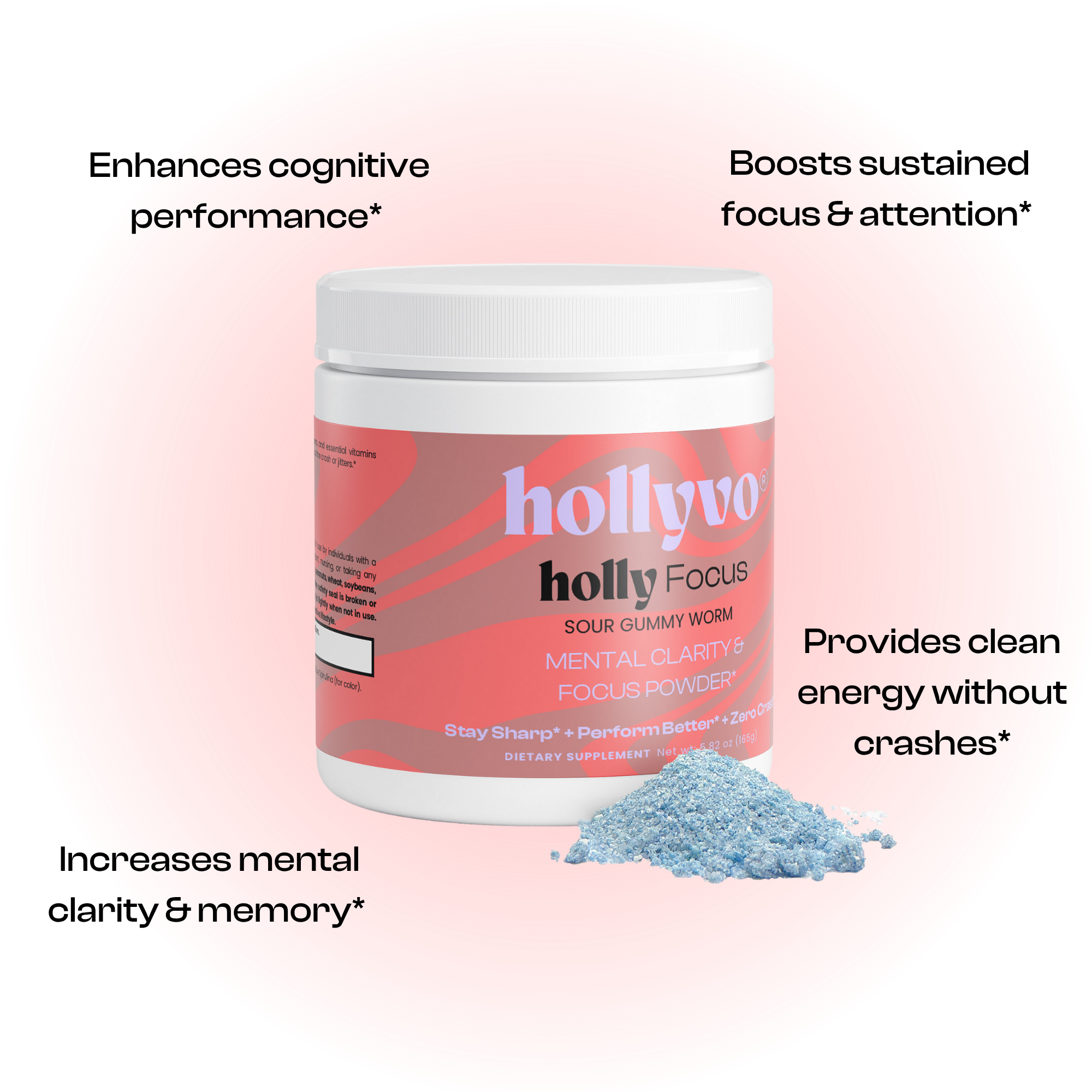 holly focus powder sour gummy worm